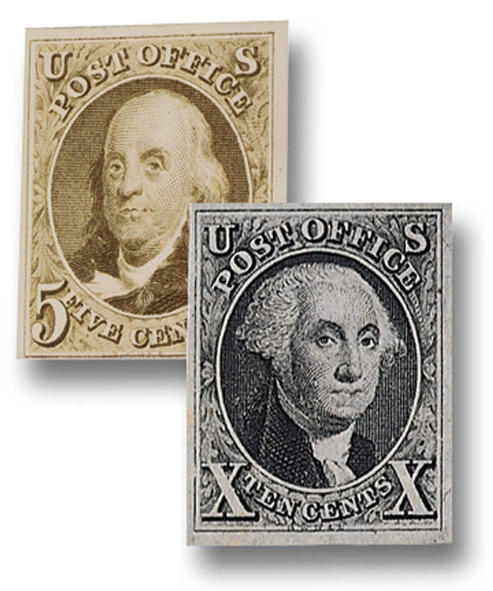 洋書　IN AUGUST COMPANY 1-2 - 1847 Complete Set, Imperf. - Mystic Stamp Company