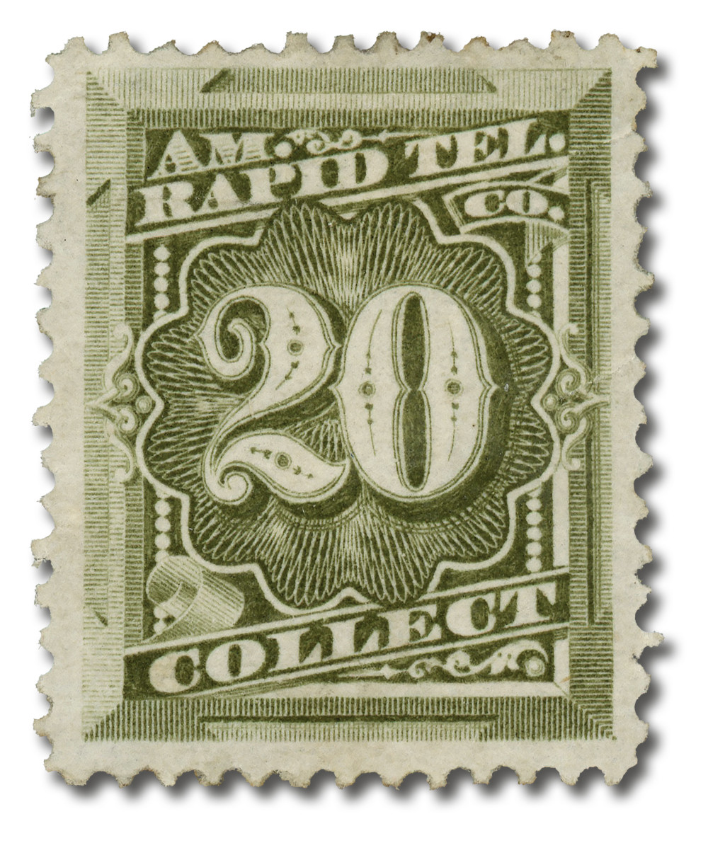 1T12 - 1882 20c American Rapid Telegraph Company, Olive Brown