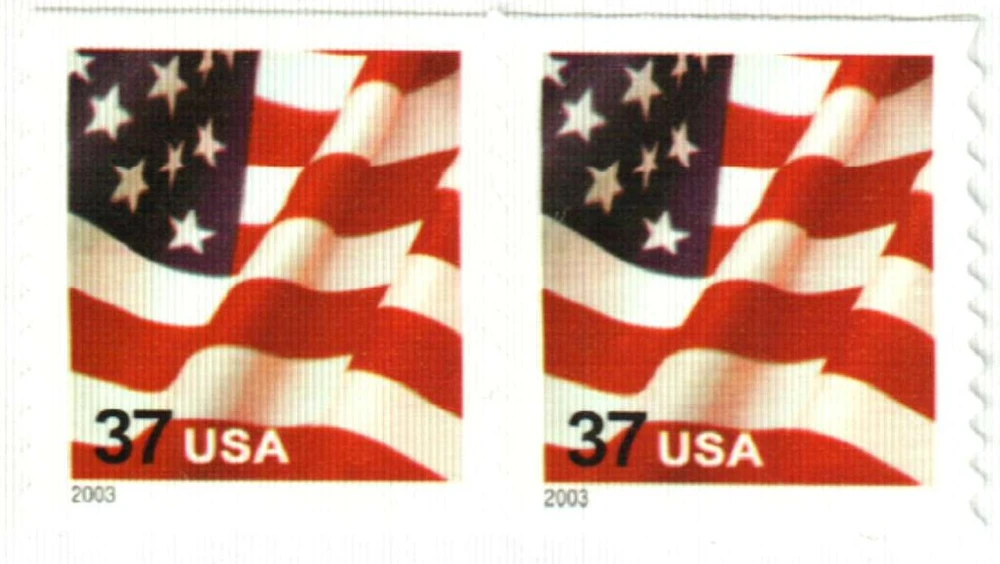 3632A - 2003 37c US Flag, Veritcal Perf. 9.75 - Mystic Stamp Company