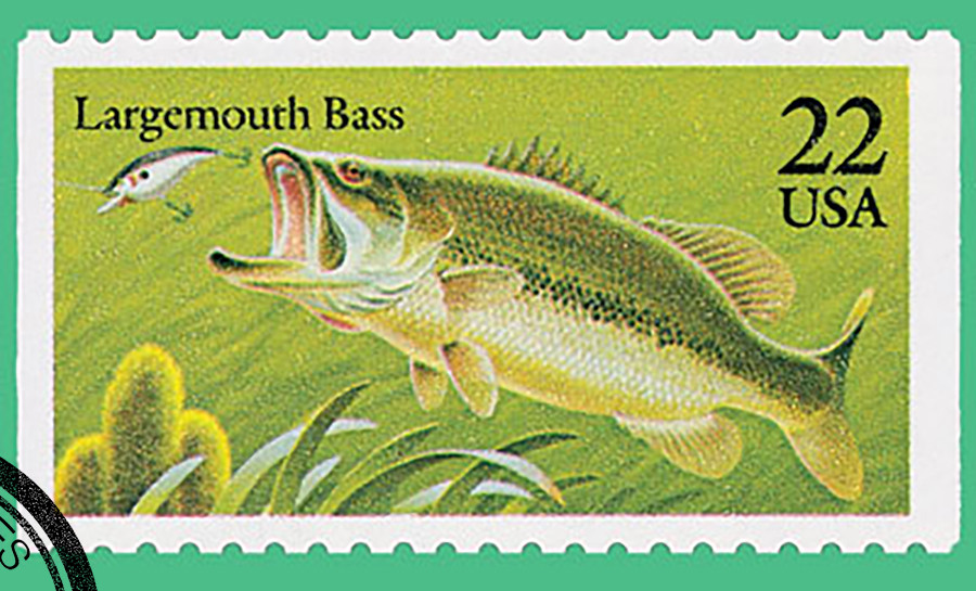 2207 - 1986 22c Fish: Largemouth Bass - Mystic Stamp Company