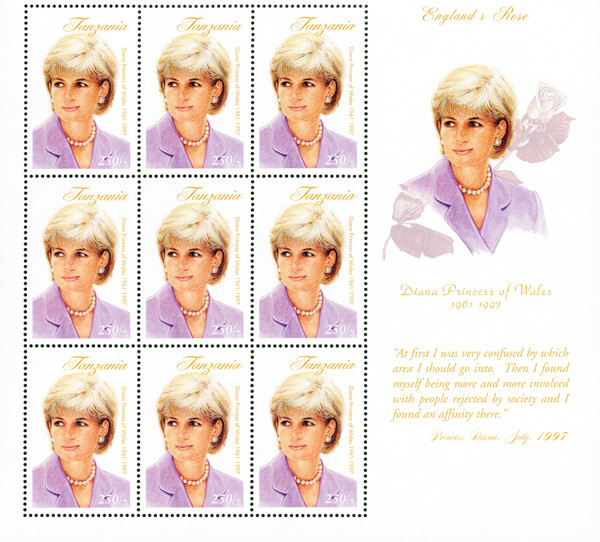 M6204 - Princess Diana "England's Rose", Mint Souvenir Sheet of 9 Stamps -  Mystic Stamp Company