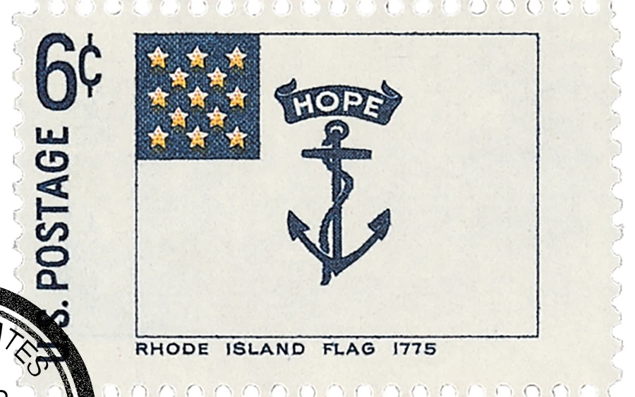 1349 - 1968 6c Historic American Flags: Rhode Island - Mystic
