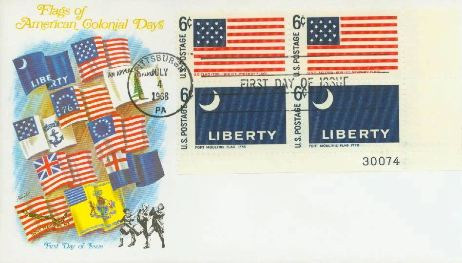 1346 - 1968 6c Historic American Flags: Fort McHenry - Mystic