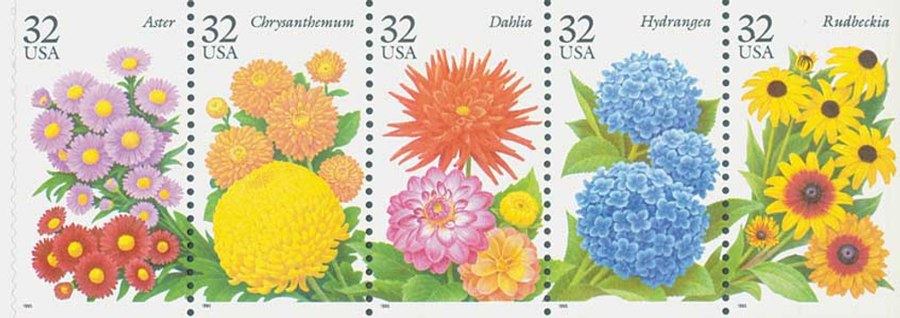 【初売り】 - 2993-97 1995 Company Stamp Mystic - Flowers Garden Fall 32c 絵画