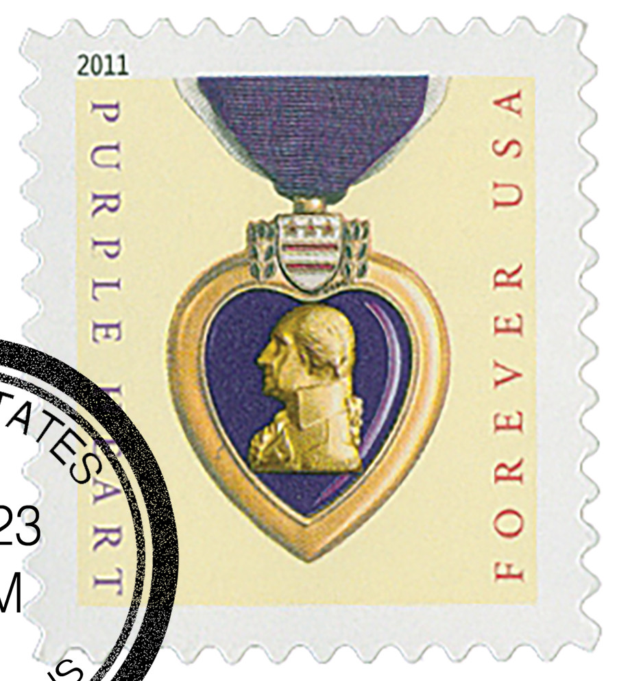 4529 - 2011 First-Class Forever Stamp - Purple Heart - Mystic