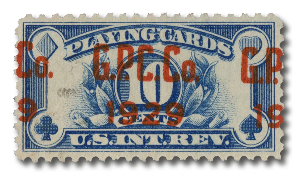 RF24 - 1930 10c Playing Card Stamp, Blue, Perf. 10 - Mystic Stamp