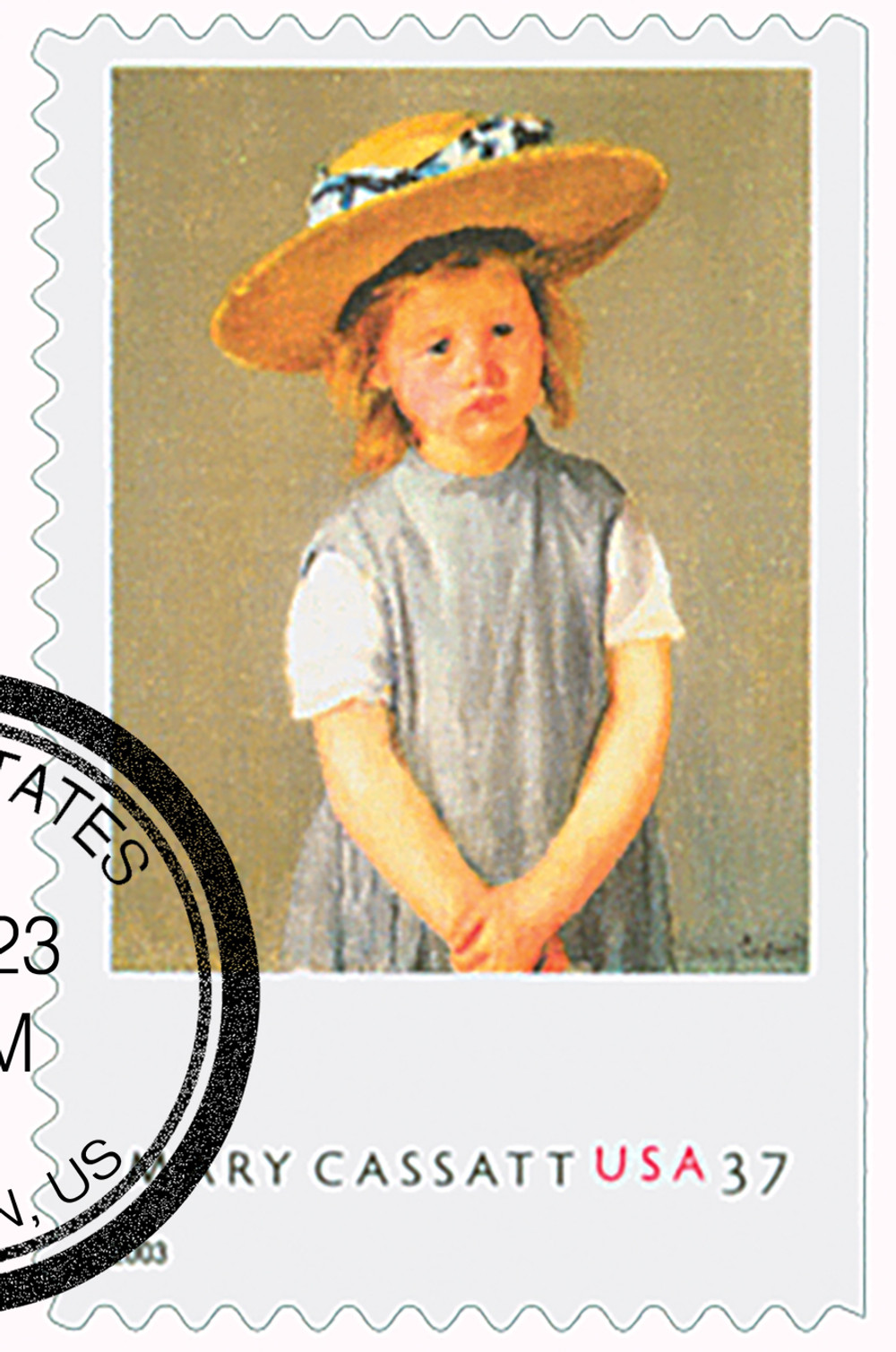 お杉わらべ a child wearing a straw  hat 3807 - 2003 37c Mary Casatt Paintings: 