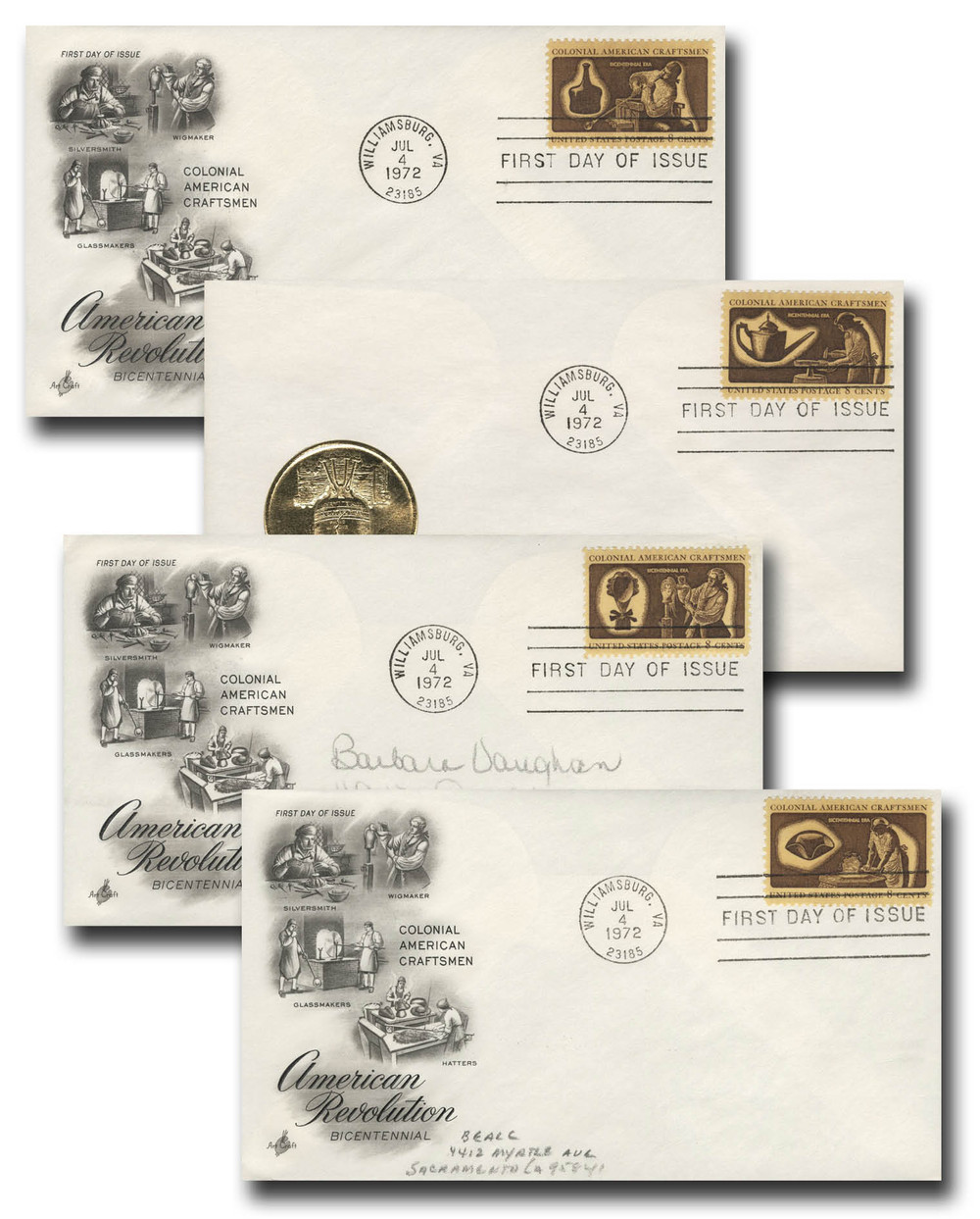 1456-59 - 1972 8c Colonial American Craftsmen - Mystic Stamp Company