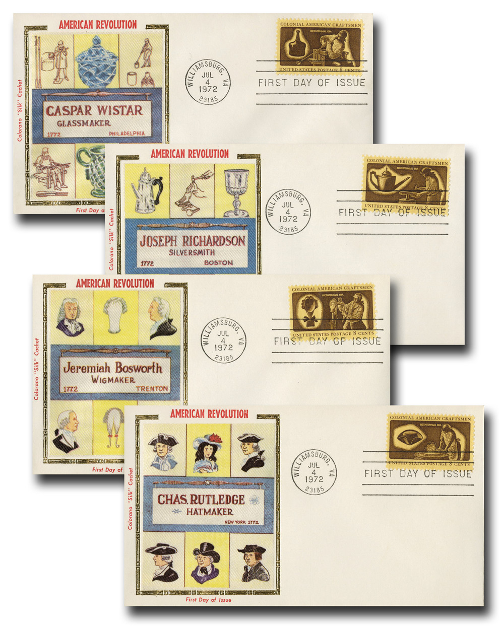 1456-59 - 1972 8c Colonial American Craftsmen - Mystic Stamp Company