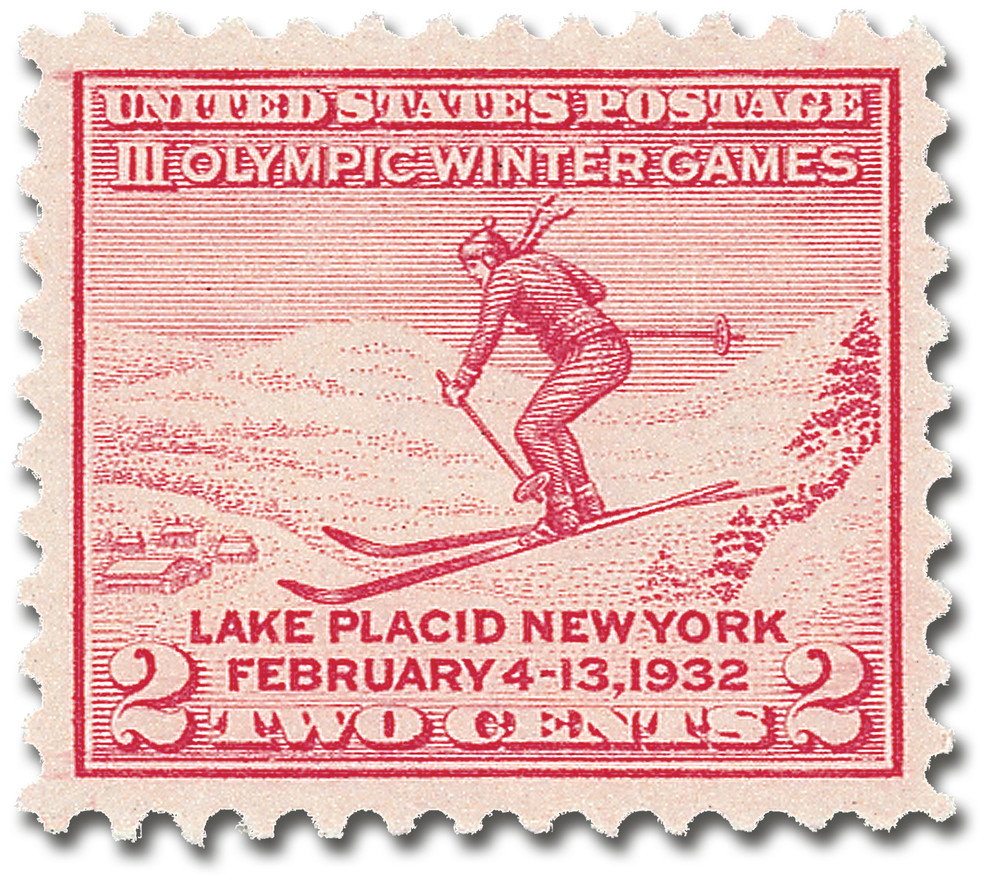 村上隆 黄泉の国 600×600 ED300 Cold Stamp 716 - 1932 2c Third Olympic Winter Games Lake Placid, New York