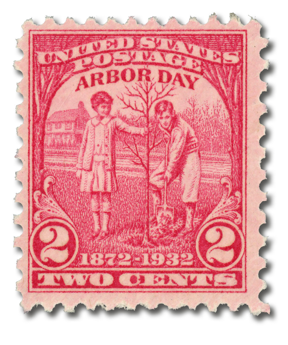717 - 1932 2c Arbor Day, Carmine Rose - Mystic Stamp Company