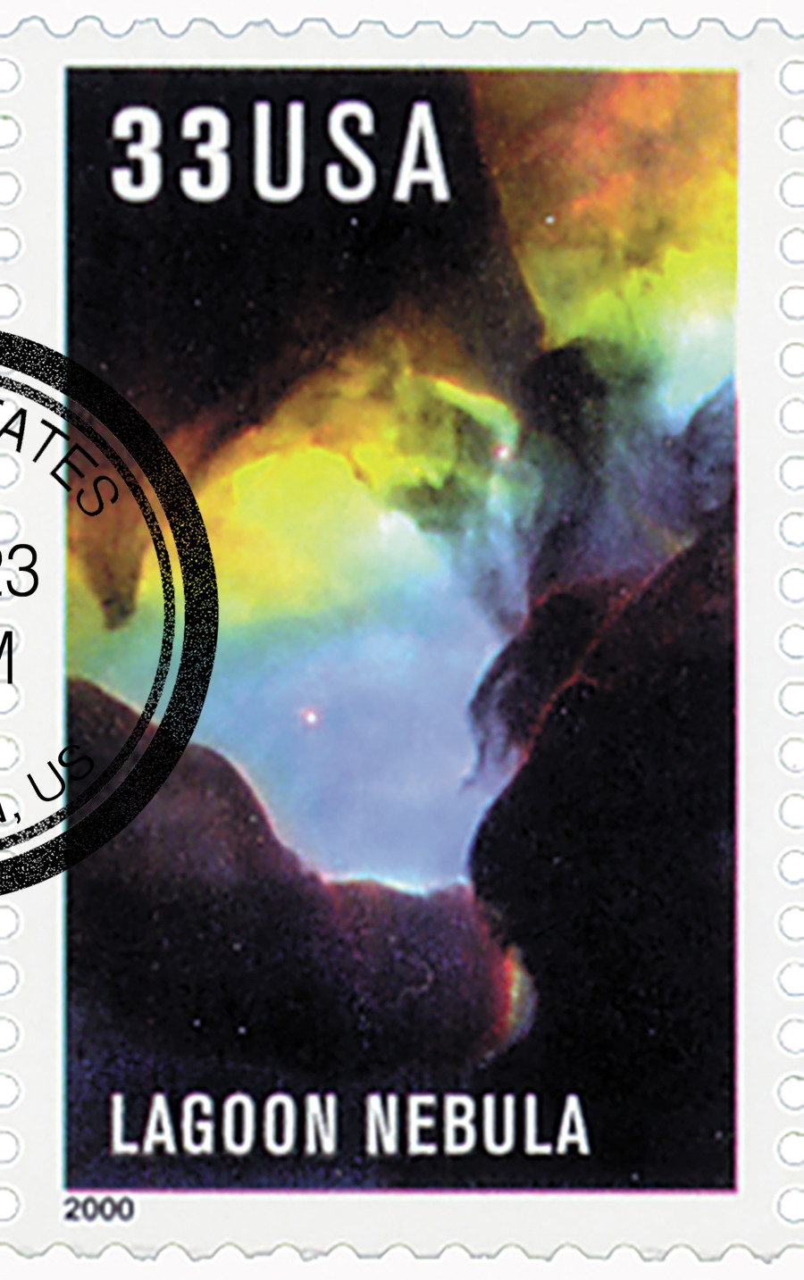 3386 - 2000 33c Edwin Powell Hubble: Lagoon Nebula - Mystic Stamp
