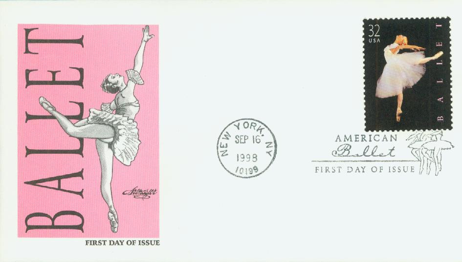3237 - 1998 32c Ballet - Mystic Stamp Company