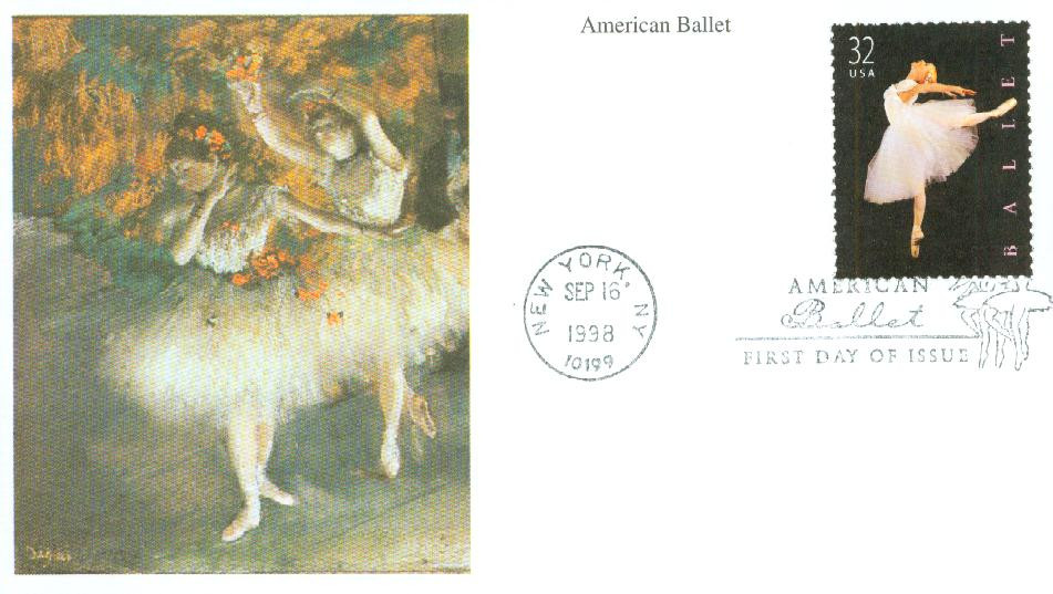 3237 - 1998 32c Ballet - Mystic Stamp Company