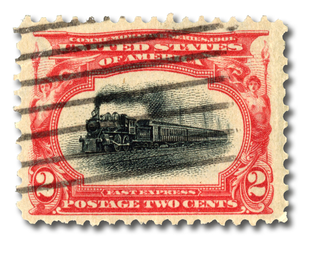 295 - 1901 2c Empire State Express, Carmine & Black - Mystic Stamp