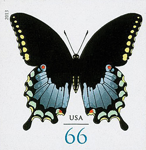 swallowtail.521様 4736a - 2013 66c Imperf Spicebush Swallowtail - Mystic Stamp Company