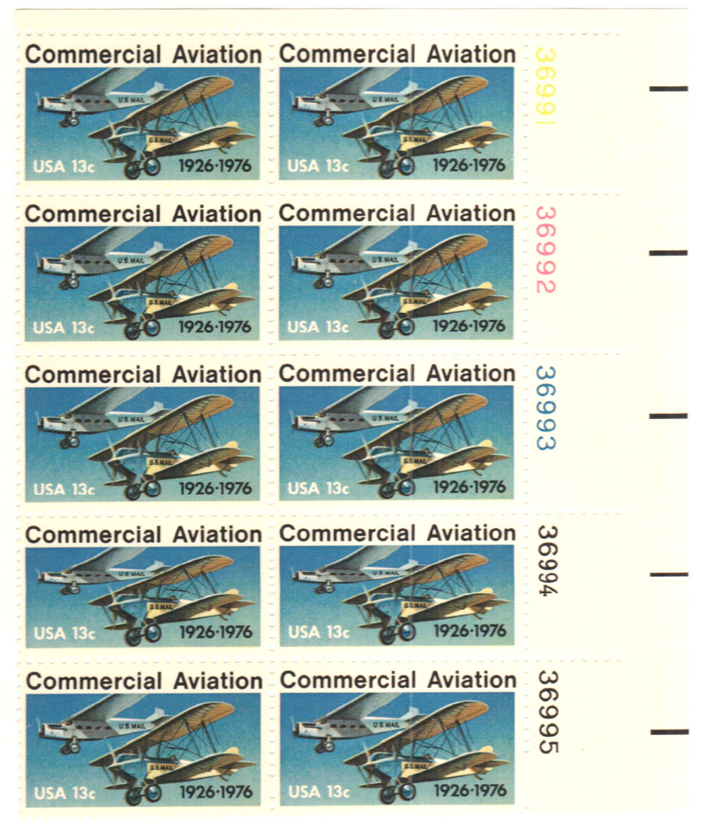 1684 - 1976 13c Commercial Aviation - Mystic Stamp Company