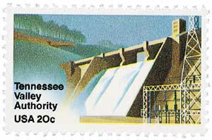 分銅　伍拾両 2042 - 1983 20c Tennessee Valley Authority - Mystic Stamp Company