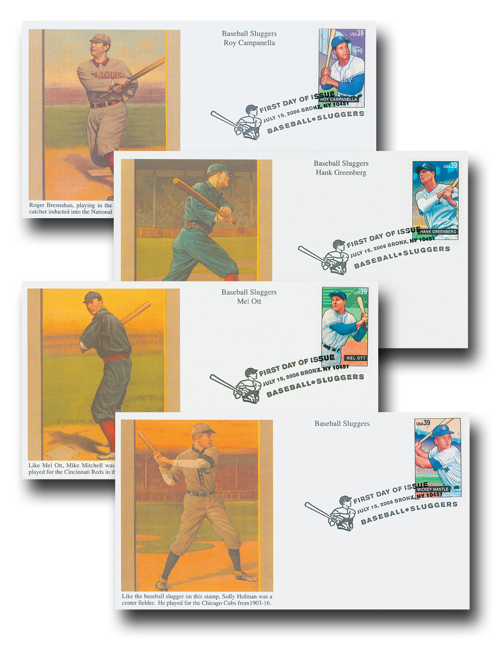 4080-83 - 2006 39c Baseball Sluggers - Mystic Stamp Company