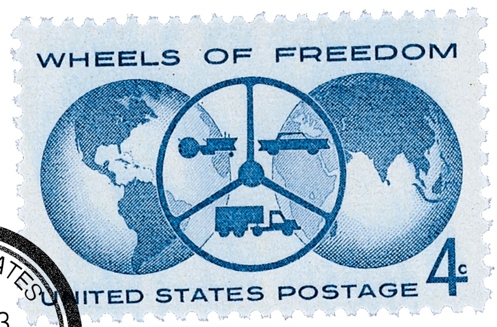 1162 - 1960 4c Wheels of Freedom - Mystic Stamp Company