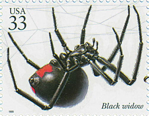 ★幻のＵＳオリジナル盤２ＬＰ★『The Black Widow』STRINGS 3351a - 1999 33c Insects & Spiders: Black Widow - Mystic Stamp Company