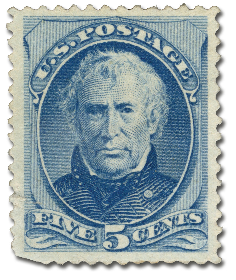 185 - 1879 5c Zachary Taylor, Blue, Soft Paper, Perf. 12 - Mystic