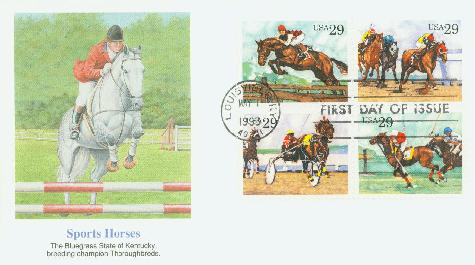 2756-59 - 1993 29c Sporting Horses - Mystic Stamp Company