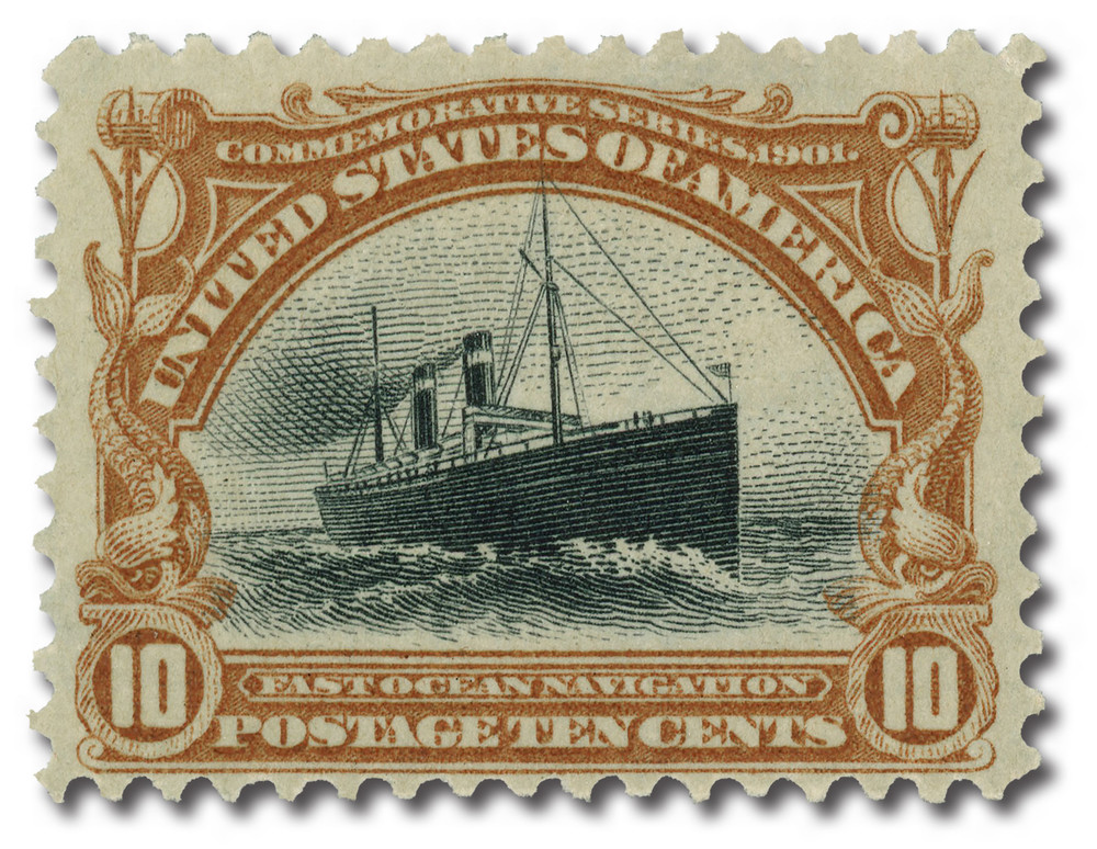 NAVIGATION　ゴールデンオーク　ありがとうございます！ 299 - 1901 10c Fast Ocean Navigation, Yellow Brown & Black