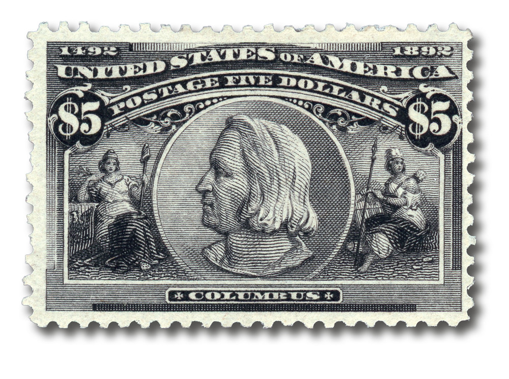 245 - 1893 $5 Columbus, Black - Mystic Stamp Company