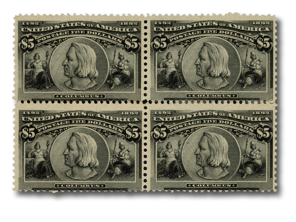 245 - 1893 $5 Columbus, Black - Mystic Stamp Company