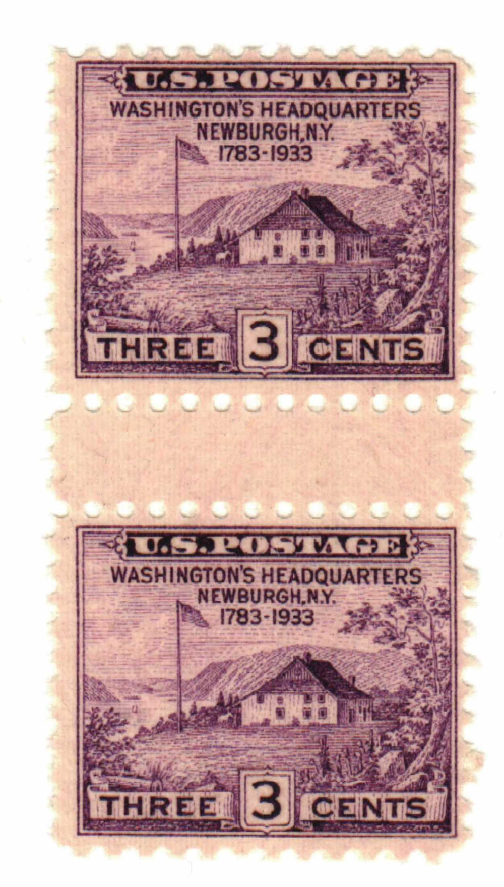 752 - 1933 3c Washington's Headquarters, Violet - Mystic Stamp Company