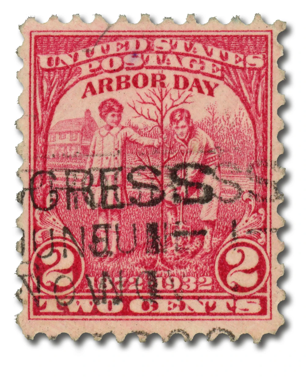 717 - 1932 2c Arbor Day, Carmine Rose - Mystic Stamp Company