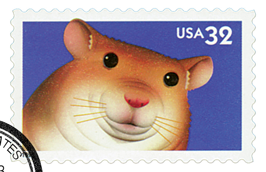 3234 - 1998 32c Bright Eyes: Hamster - Mystic Stamp Company