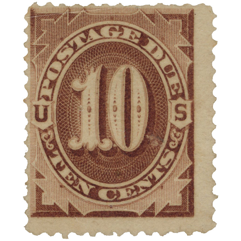 J12 - 1879 10c Postage Due, Deep Brown - Mystic Stamp Company