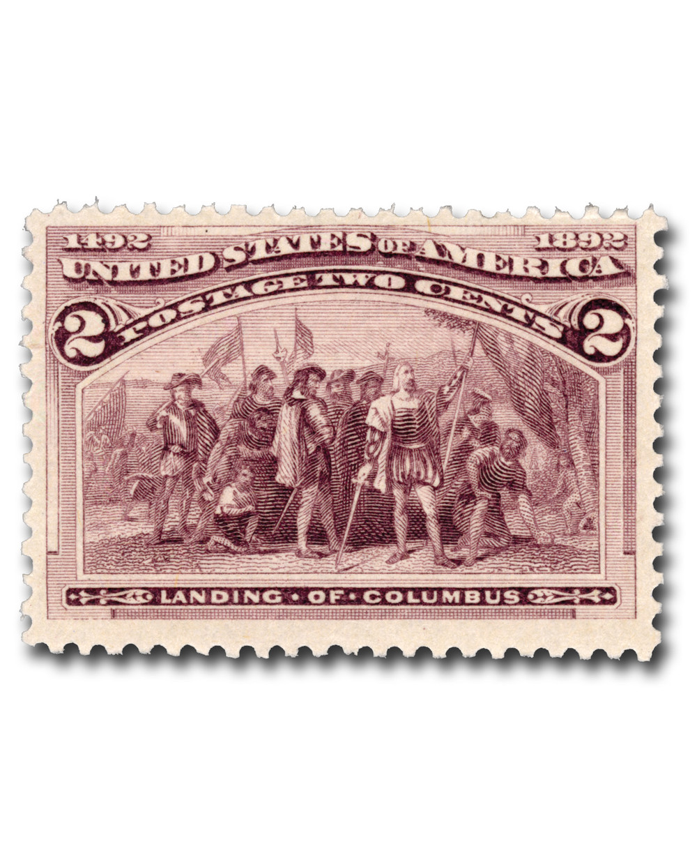 231 - 1893 2c Landing of Columbus, Brown Violet - Mystic Stamp Company
