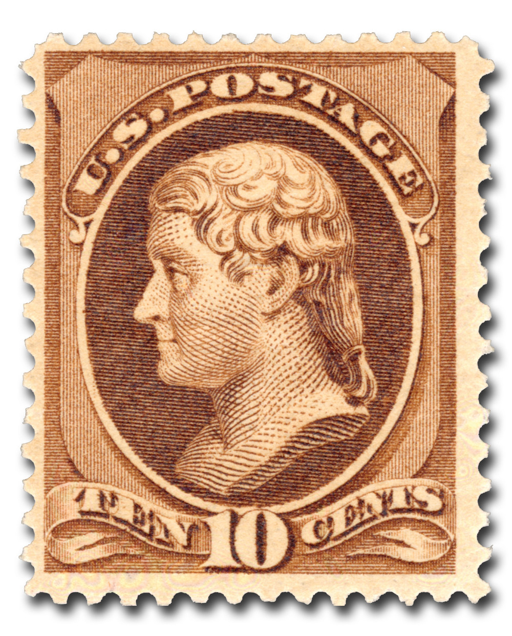 【美品】Richter Edition 10CDBOX 209 - 1882 10c Thomas Jefferson, Brown, Re-Engraved, Soft Paper