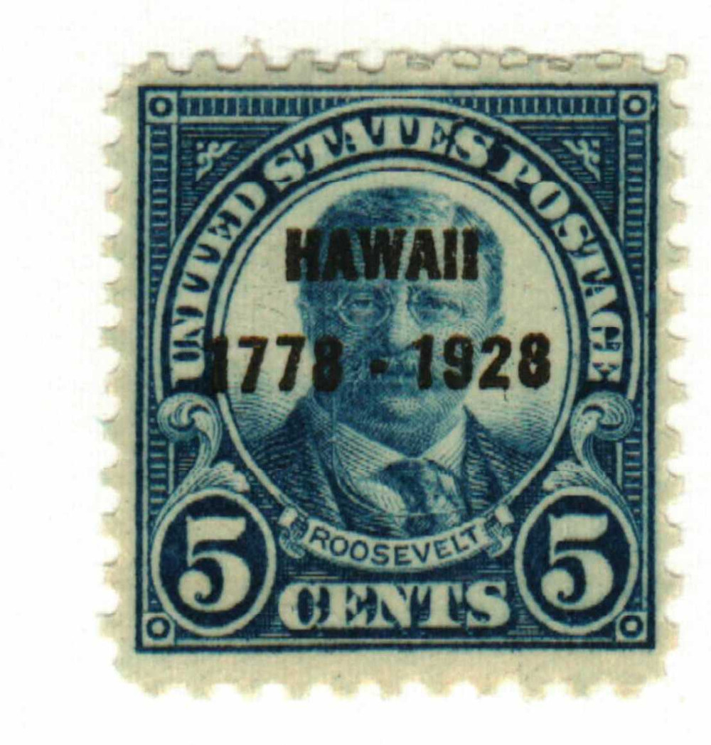 648 - 1928 5c Discovery of Hawaii, Dark Blue - Mystic Stamp Company