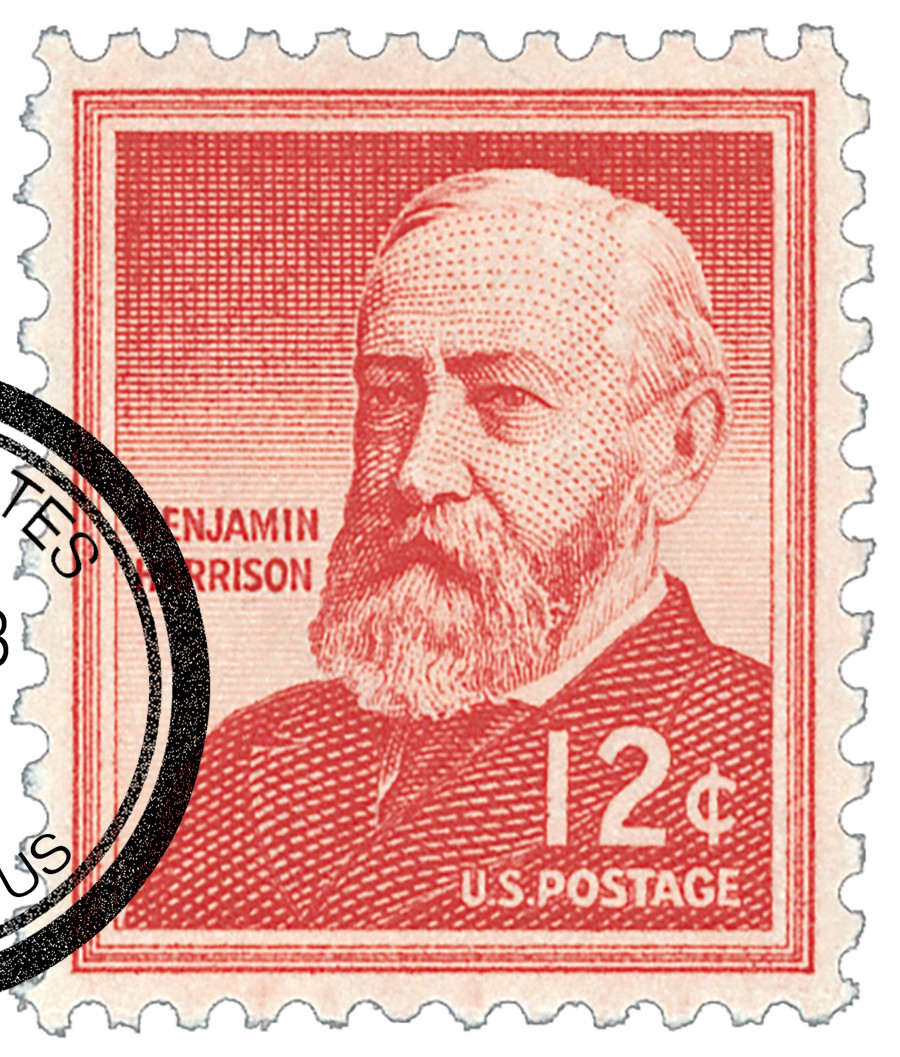 1045 - 1959 12c Liberty Series: Benjamin Harrison - Mystic Stamp