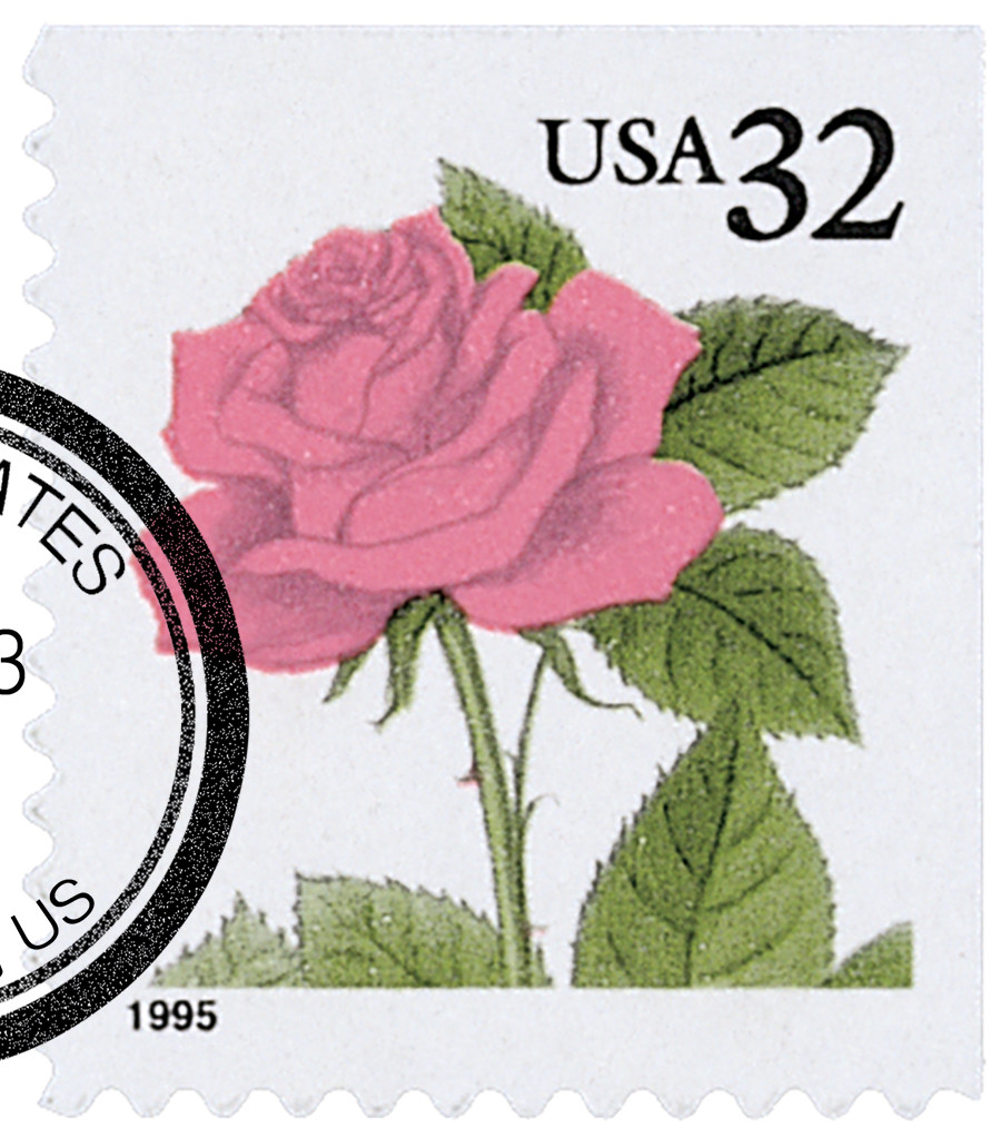 小物 Rose rose 2492 - 1995 32c Flora & Fauna Series: Pink Rose - Mystic Stamp Company
