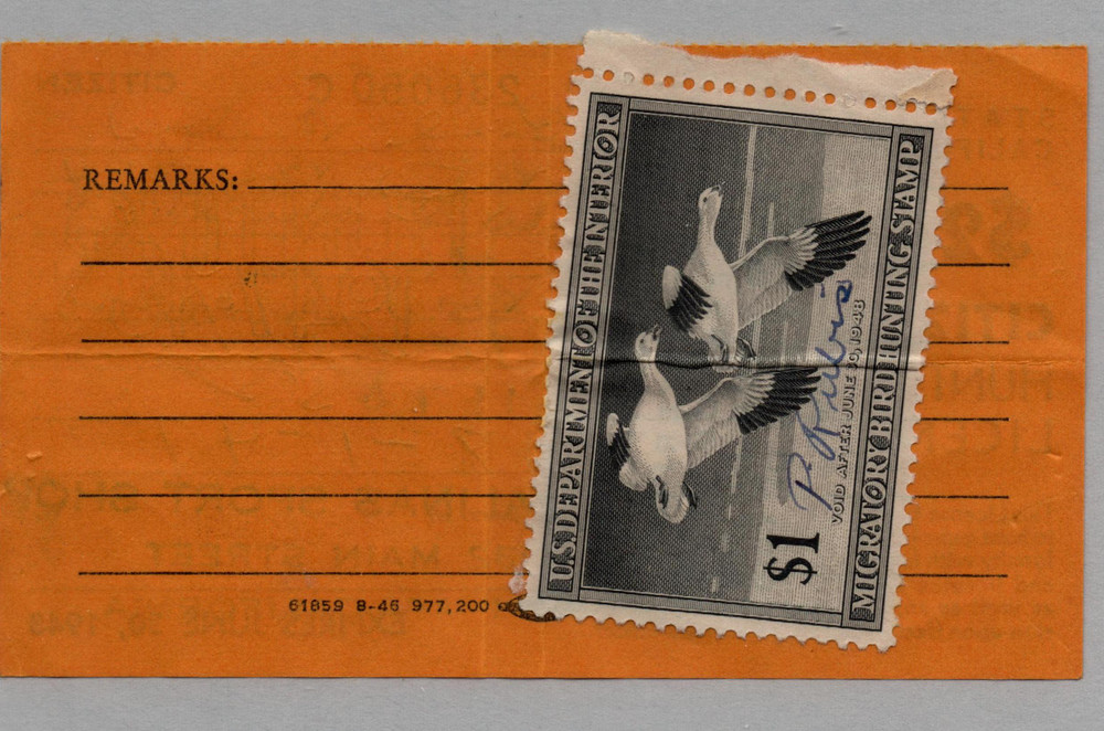 702641 -- Federal Duck on License -- Used Stamp(s)