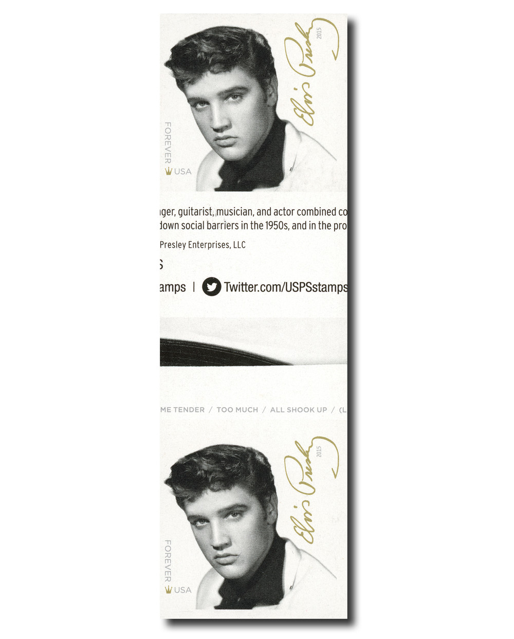 5009a - 2015 First-Class Forever Stamp - Imperforate Music Icons