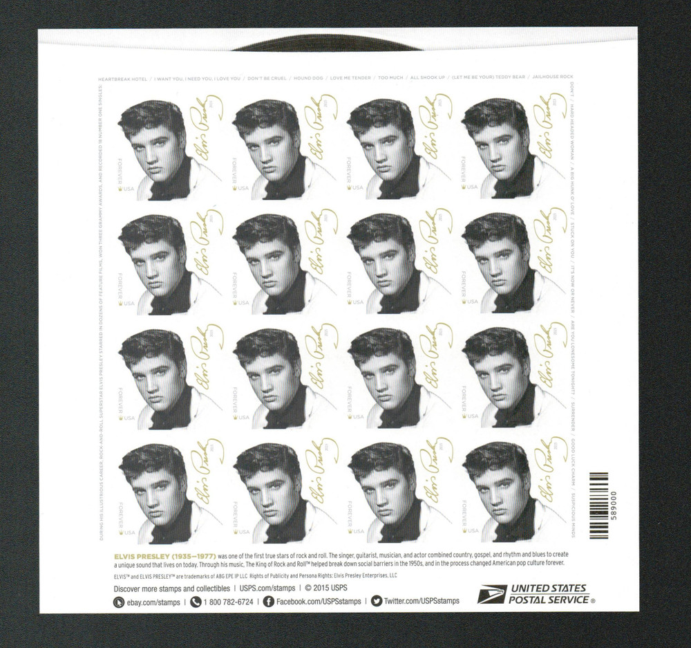 5009a - 2015 First-Class Forever Stamp - Imperforate Music Icons