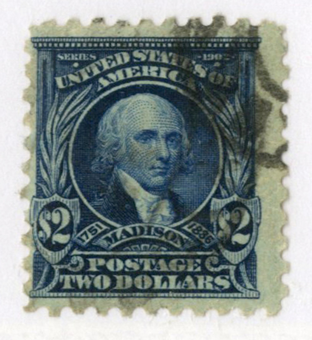 479 - 1917 $2 James Madison, Dark Blue, Unwatermarked, Perf. 10