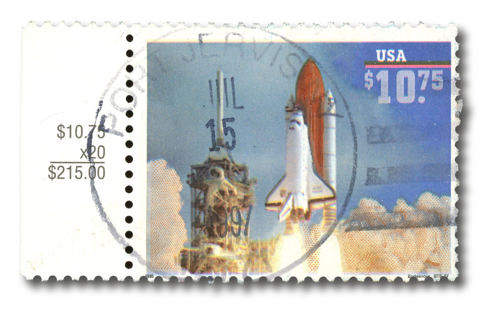 2544A - 1995 $10.75 Endeavor's Liftoff, Express Mail - Mystic