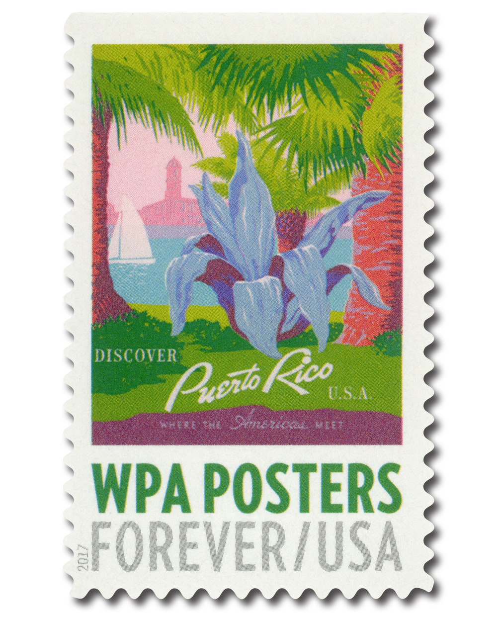 5183 - 2017 First-Class Forever Stamp - WPA Posters: Discover