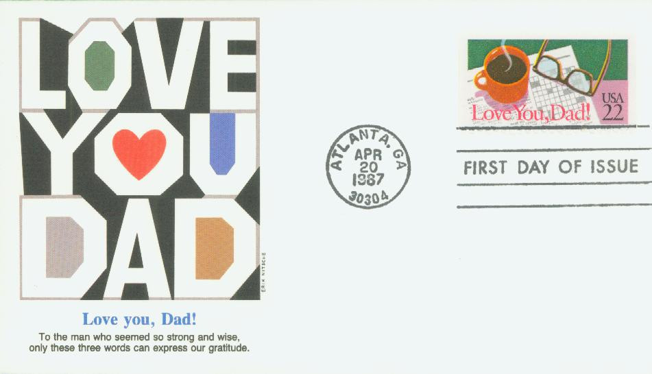 2270 - 1987 22c Special Occasions: Love You, Dad! - Mystic Stamp