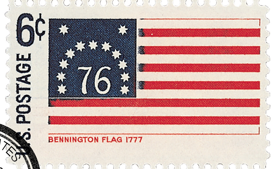 1348 - 1968 6c Historic American Flags: Bennington - Mystic Stamp