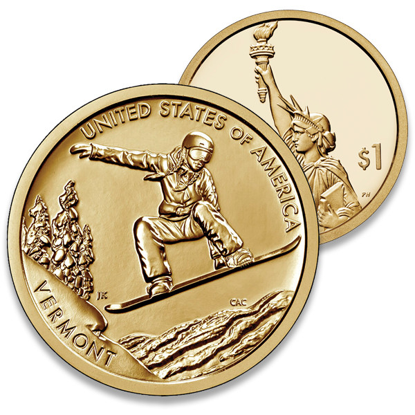 CAI029 - 2022 $1.00 American Innovation - Snowboarding, Vermont
