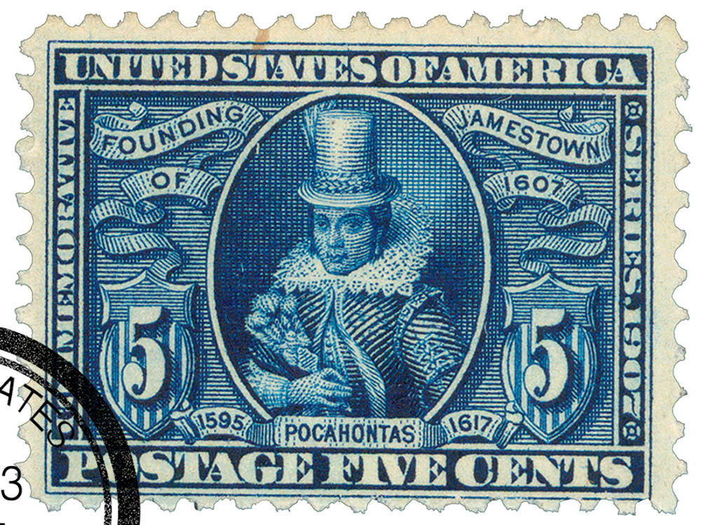 330 - 1907 5c Pocahontas, Blue - Mystic Stamp Company