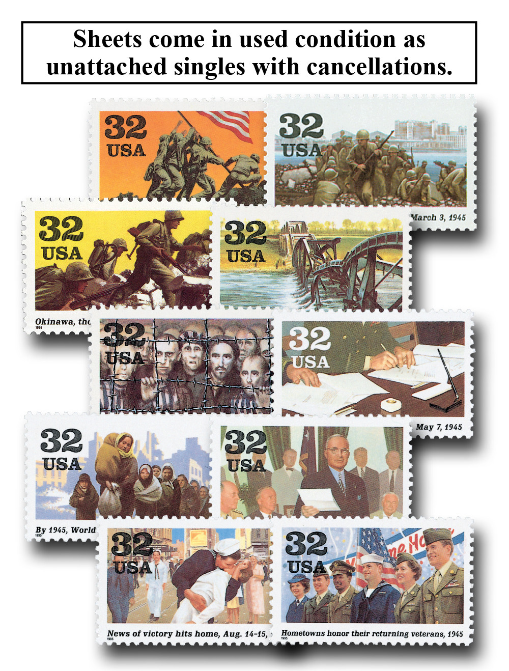 2981 - 1995 32c World War II: Victory at Last - Mystic Stamp